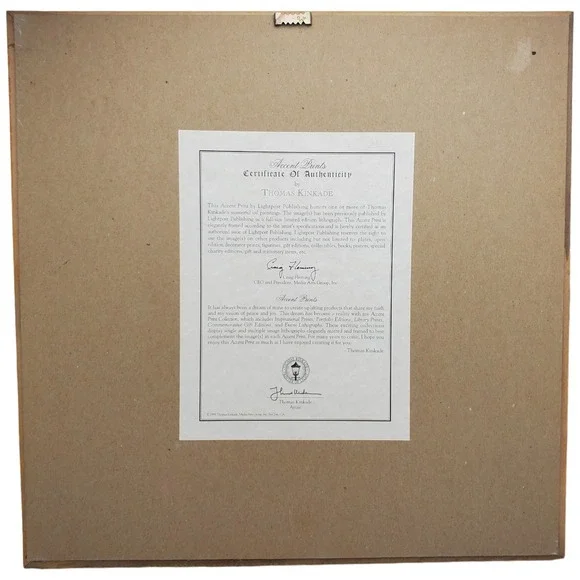 Thomas‎ Kinkade Accent Prints Framed Art Serene Cottage Psalm 23 Gold Frame - Picture 5 of 16